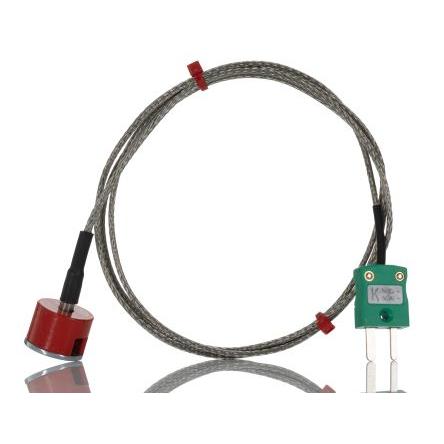Knoflíkový magnet termočlánek 1 m kabel typ K Nerezová ocel 1 m sonda, -50 °C 19.1 mm na 250 °C IEC, RoHS Compliant RS