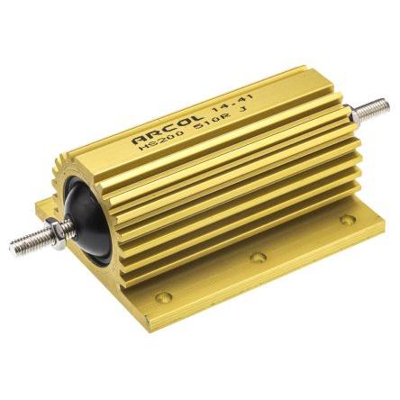 Rezistor pro montáž na rám, řada: HS200 510 Ω ±5 % HS200 510R J 200 W, Hliník, Axiální Vinutý Arcol Ohmite