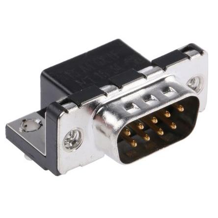 Amphenol Communications Solutions Konektor D-Sub, řada: Delta D, počet kontaktů: 9, orientace těla: Pravý úhel 2.74 mm,