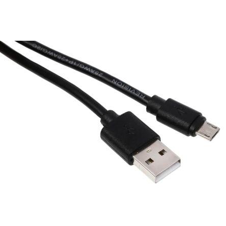 RS PRO Kabel USB do zásuvky IC Vnější, A: USB typu A, 2 m Vnější, Černá, B: Micro USB typ B