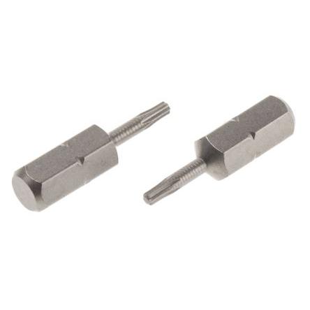 RS PRO Bit šroubováku, Chrom-vanadová ocel, Šestihran, 6.35 mm, T7, celková délka: 25 mm, počet kusů: 1
