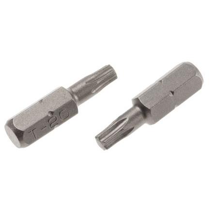 RS PRO Bit šroubováku, Chrom-vanadová ocel, Šestihran, 6.35 mm, T20, celková délka: 25 mm, počet kusů: 1