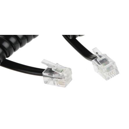 Prodlužovací telefonní kabel Vnější, Černá Decelect RJ9 Vnější 1.5 m