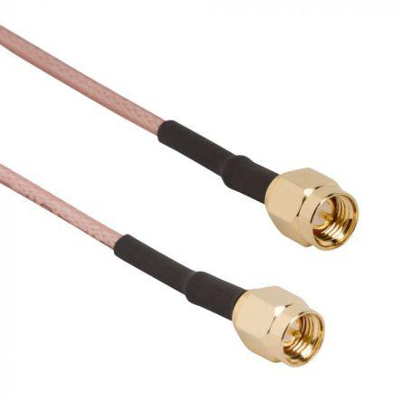 Koaxiální kabel, řada: SMA RG316, Průhledné 1 m 50 Ω Amphenol RF S koncovkou
