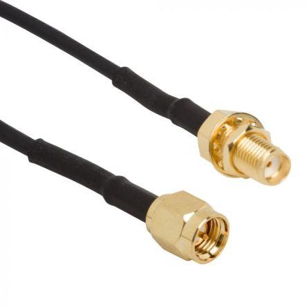 Koaxiální kabel, řada: SMA RG174, Černá 1 m 50 Ω Amphenol RF S koncovkou