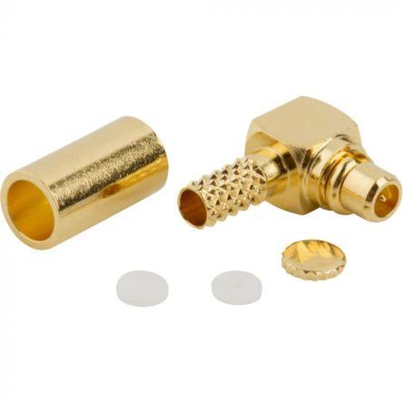 Amphenol RF Konektor RF Vnější, 50 Ω, orientace těla: Pravý úhel, Kabel Konektor MCX Přepážka Krimpovací 165 °C -65 °C,