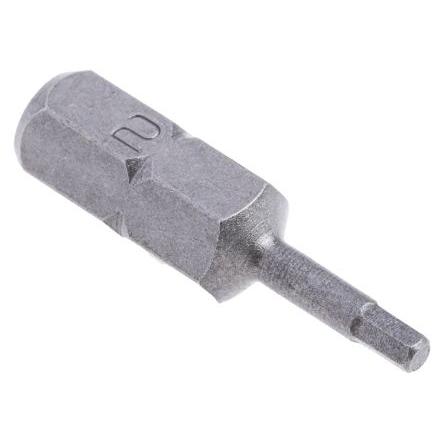 RS PRO Bit šroubováku, Chrom-vanadová ocel, typ hlavice: Šestihranný, Šestihran, 0.25 mm, Hex 2, celková délka: 25 mm,