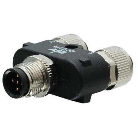 Adaptér pro kulaté konektory, velikost: M12 ABB, pohlaví kontaktu: Samice/samec, IP67, 24V