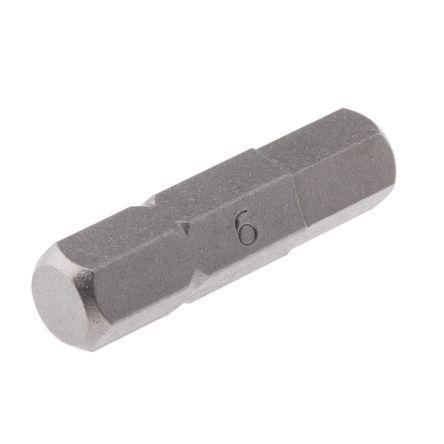 RS PRO Bit šroubováku, Chrom-vanadová ocel, typ hlavice: Šestihranný, Šestihran, 6 mm, 6 mm, celková délka: 25 mm, počet