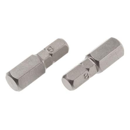 RS PRO Bit šroubováku, Chrom-vanadová ocel, typ hlavice: Šestihranný, Šestihran, 0.25 mm, 8 mm, celková délka: 25 mm,