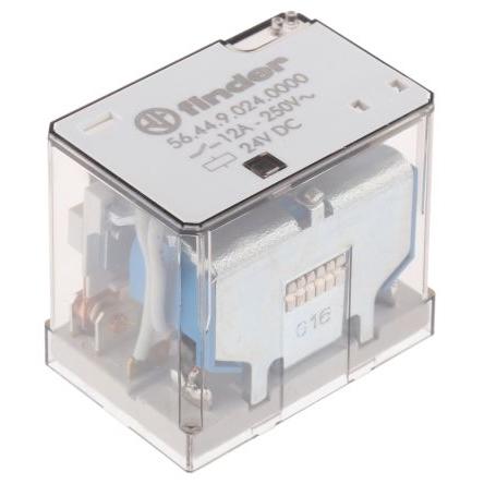 Finder Výkonové relé 4PDT Montáž na plošný spoj 12A 24V dc 56