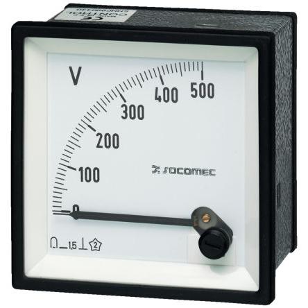 Analogový voltmetr, řada: 192 g DC 48 mm 48 mm Socomec