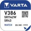 Baterie Varta V386 (SR43), 1,55 V, 115 mAh