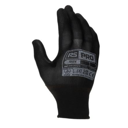 RS PRO Pracovní rukavice Ne Černá EN388:2016 4131A, EU Nylon Ano Ano Ano Polyuretan Ne Ne 10