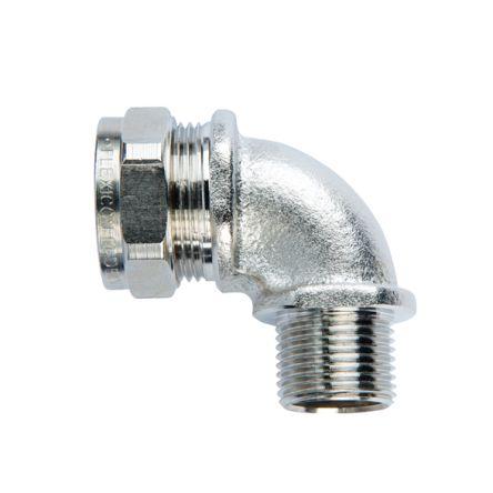 Armatura trubek na kabely Koleno Šedá jmenovitá velikost 16 mm Pozinkovaná ocel Nikl, IP65 M20 Flexicon