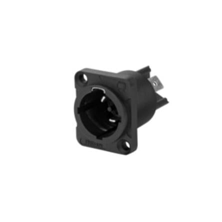 Re-An Products Konektor XLR, barva Černá, počet kontaktů: 2, orientace těla: Rovný, pokovení: Stříbrná, Šasi, 250V,