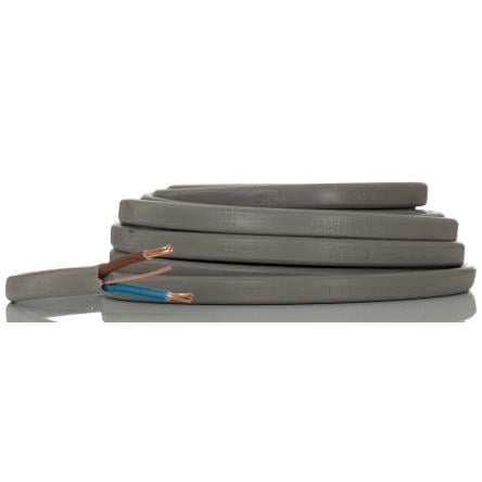 RS PRO Napájecí kabel 2žilový 5 m Polyvinylchlorid plášť, Šedá, vnější průměr: 9.6 mm OD, 300V, 500 V 70 °C