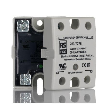 RS PRO Polovodičové relé 40 A Panel SPST 280 Vrms 280V dc