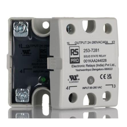 RS PRO Polovodičové relé 40 A Panel SPST 280 Vrms 280V dc