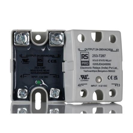 RS PRO Polovodičové relé 50 A Panel SPST 480 Vrms RS PRO 32V dc