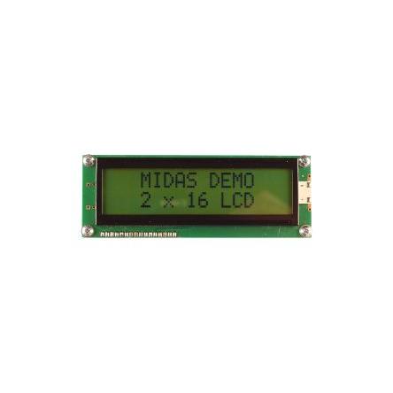 Monochromatický LCD displej MC21609AB6W-SPTLY3.3-V2 LCD podsvícení LED Žlutá, Zelená Paralelní Midas Černá, Žlutá,