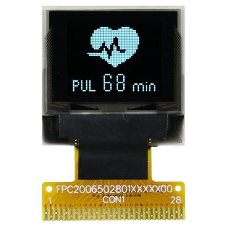 Displej OLED 0.66 in Bílá Pasivní matice 64 x 32 pixelů COT Midas I2C, Paralelní, SPI