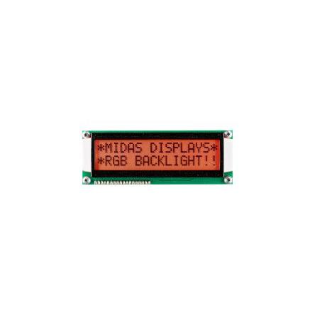 Monochromatický LCD displej MD21609A6W-FPTLRGB LCD podsvícení LED Paralelní Midas Černá 2 x 16