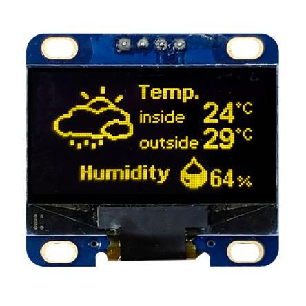 Displej OLED 1.28 in Žlutá Pasivní matice 128 x 64 pixelů COB Midas I2C