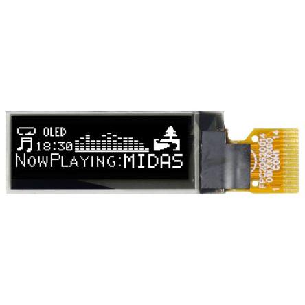 Displej OLED 0.91 in Bílá Pasivní matice 128 x 64 pixelů COG Midas I2C