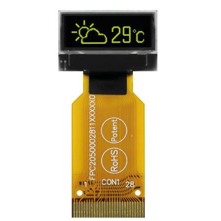Displej OLED 0.68 in Bílá Pasivní matice 160 x 128 pixels COT Midas I2C, Paralelní, SPI