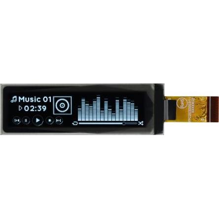 Displej OLED 2.08 in Bílá Pasivní matice 256 x 64 pixelů COT Midas I2C, Paralelní, SPI