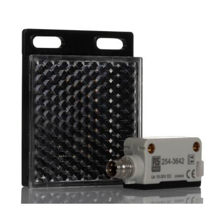 RS PRO Fotoelektrický snímač, řada: RS PRO Modré světlo Blok Konektor M8, výstup: PnP Detekce průhledných láhví IP67