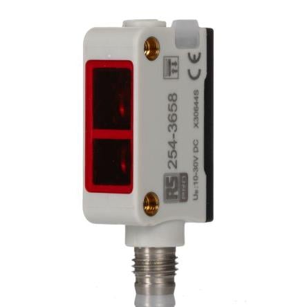 RS PRO Fotoelektrický snímač, řada: RS PRO Červené světlo Blok Konektor M8, výstup: NPN NO/NC Potlačení pozadí IP67