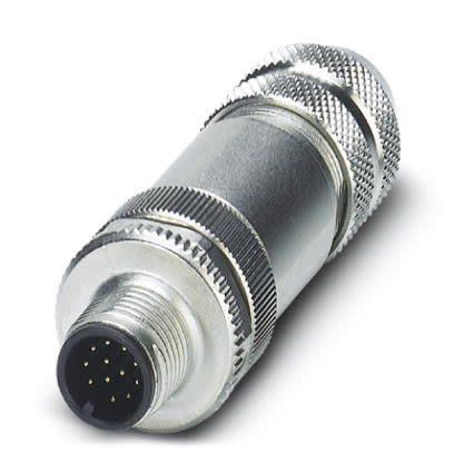 Kulatý konektor, počet kontaktů: 12, Kabel, velikost: M12 Phoenix Contact, pohlaví kontaktu: Vnější, orientace těla: