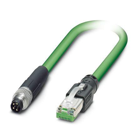 Phoenix Contact Cat5 Ethernetové kabely, řada: NBC-M, Zelená, Polyvinylchlorid, 30 V ac, 30V dc 2 m 4, typ pláště: