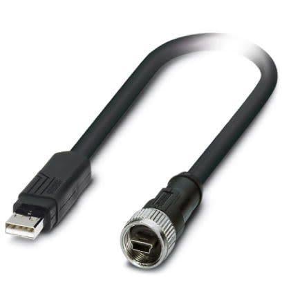 Phoenix Contact Kabel USB do zásuvky IC Vnitřní, A: USB typu A, 2 m Vnitřní, Černá, B: Micro USB typ B