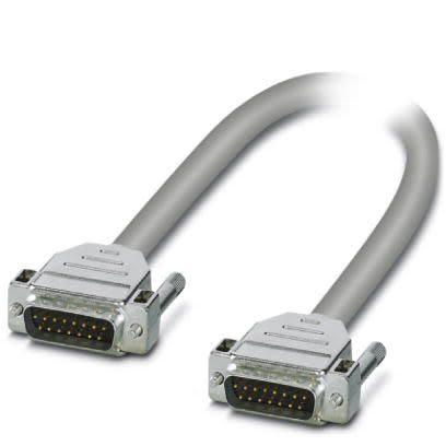 Phoenix Contact Kabel, A: Vnější délka 2 m, A: D-sub 15kolíkový, B: Vnější, B: D-Sub vnější, Polyvinylchlorid