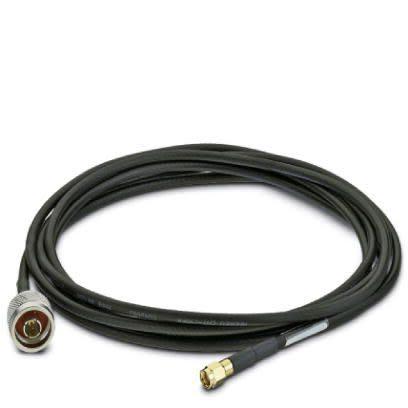 Koaxiální kabel, Černá Vnější Polyetylen, A: RP-SMA, Rovný Vnější, B: Typ N 1 m Phoenix Contact