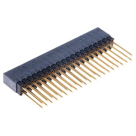 Patice PCB, řada: ESQ, orientace těla: Svislé, rozteč: 2.54 mm Deska-deska, počet kontaktů: 40, počet řad: 2, Průchozí