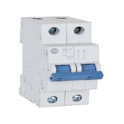 Allen Bradley Miniaturní jistič, rozsah: 188 2pólový 10A vypínací výkon 15 kA, charakteristika: Typ C, rozsah: 188