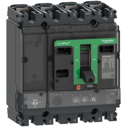 Schneider Electric Jistič s lisovaným pouzdrem, rozsah: ComPacT NSX100F 4pólový 100A vypínací výkon 36 kA, rozsah: