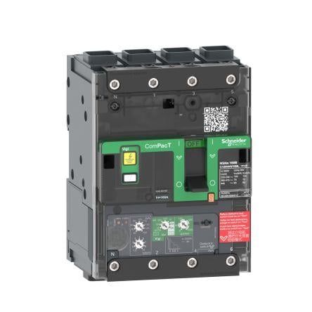 Schneider Electric Jistič s lisovaným pouzdrem, rozsah: ComPacT NSXm 4pólový 100A, rozsah: ComPact NSXmB Pevný