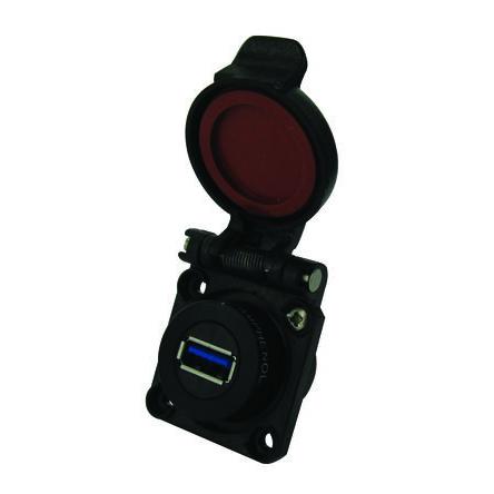 Amphenol Socapex Konektor USB, řada: USB3F Vnitřní, počet portů: 2portový, orientace těla: Rovný USB typu A, Montáž na