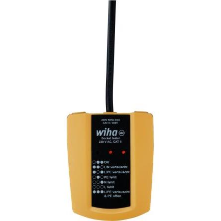 Zkoušečka zásuvek Wiha 16A 230V ac, úroveň kategorie: CAT 0, CAT II