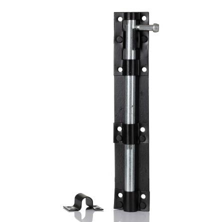 Dveřní šroub, Ocel, Černá, práškové lakování RS PRO, délka: 254 mm 254mm