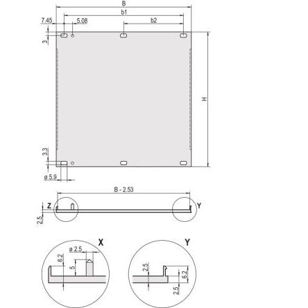 nVent SCHROFF Regálový panel 19in Přední panel, Hliník 3 U x 84 HP 426.4mm