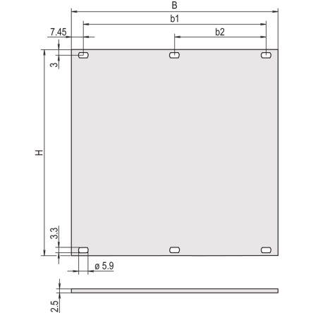 nVent SCHROFF Regálový panel 19in Přední panel, Hliník 3 U x 42 HP 213mm