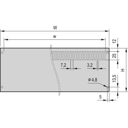 nVent SCHROFF Zadní panel 19in Zadní panel 3 U x 63 HP