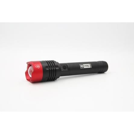 Kapesní svítilna, rozsah: RS PRO, typ žárovky: LED Dobíjecí, svítivost: 10000 lm, IPX4 Černá, Červená 7.4 V Bodové,
