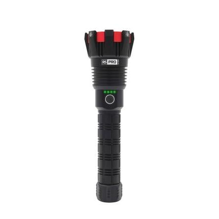 Kapesní svítilna, rozsah: RS PRO, typ žárovky: LED Dobíjecí, svítivost: 15000 lm, IPX4 Červená, Černá 7.4 V Plošné,